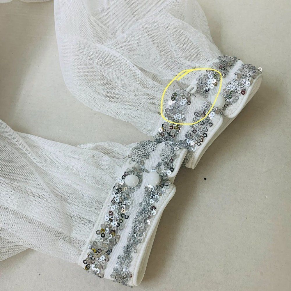 Ever-Pretty Cold Shoulder Sequin Dress Mermaid Scuba Sz 10 White 0711 - Picture 10 of 10